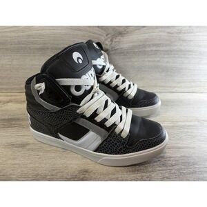 Osiris Clone Men's Size 9 Black White Gator Skate Shoes Sneakers Skateboarding